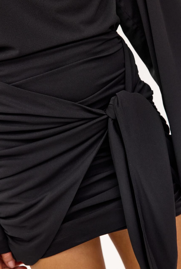 Loavies - Perfectly yours always Black dress with pleats and bow detail