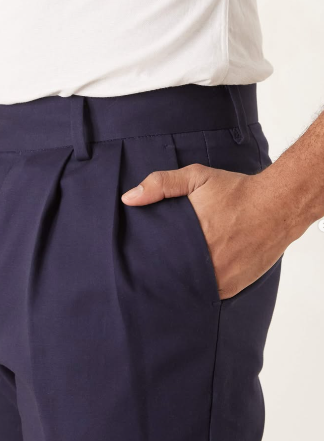 Asos - Smart tapered cotton chino trouser - navy