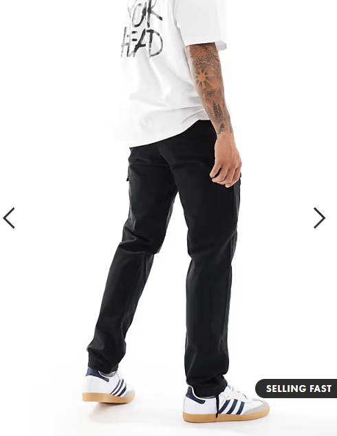 Jack & Jones loose fit cargo trouser in black