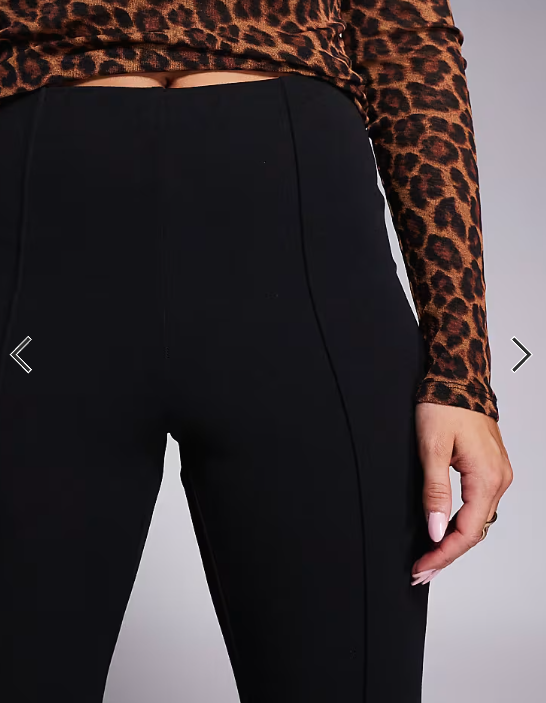 Brave Soul tailored capri pants with front seam in black