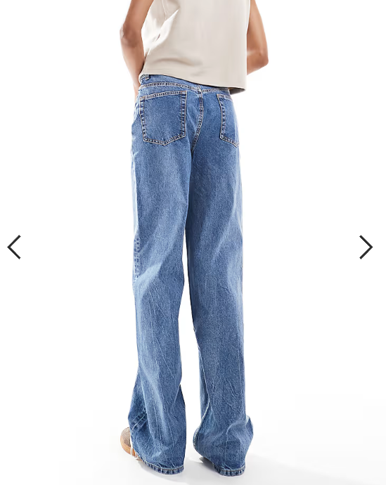 ASOS DESIGN Tall wide leg dad jeans in mid blue