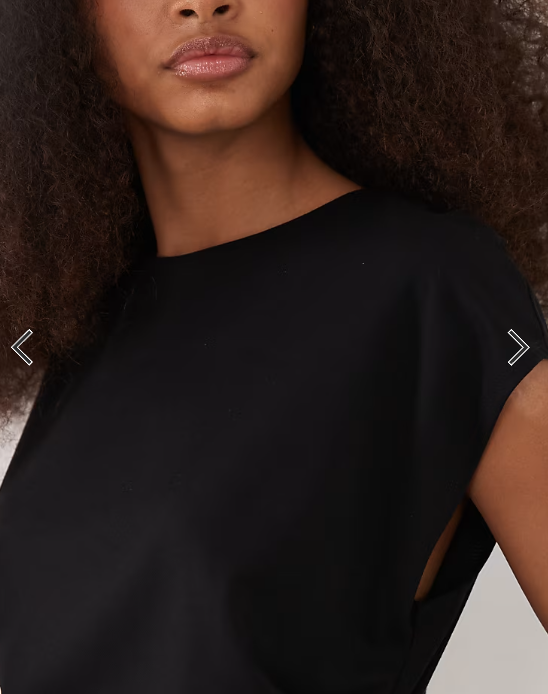Mango Candelo cap sleeve nipped waist top co-ord in black