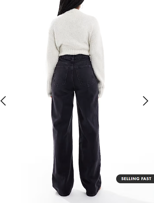 New Look Adalae wide leg jeans in black