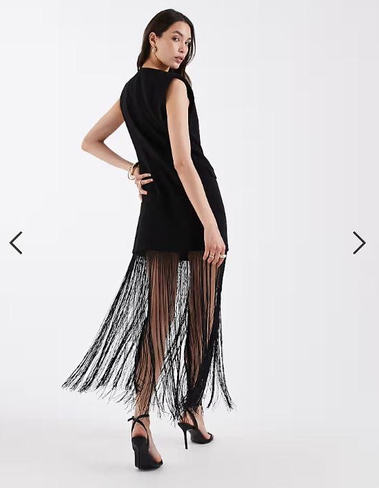 ASOS DESIGN tailored tassel detail blazer in black