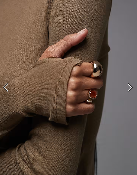ASOS DESIGN thumbhole detail second skin top in olive