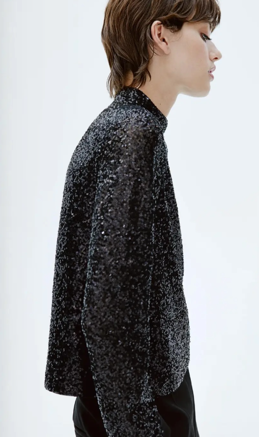 H&M - SEQUINED TURTLENECK TOP