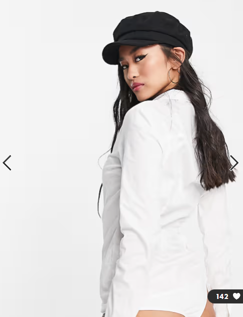 Vero Moda long sleeve shirt bodysuit in white