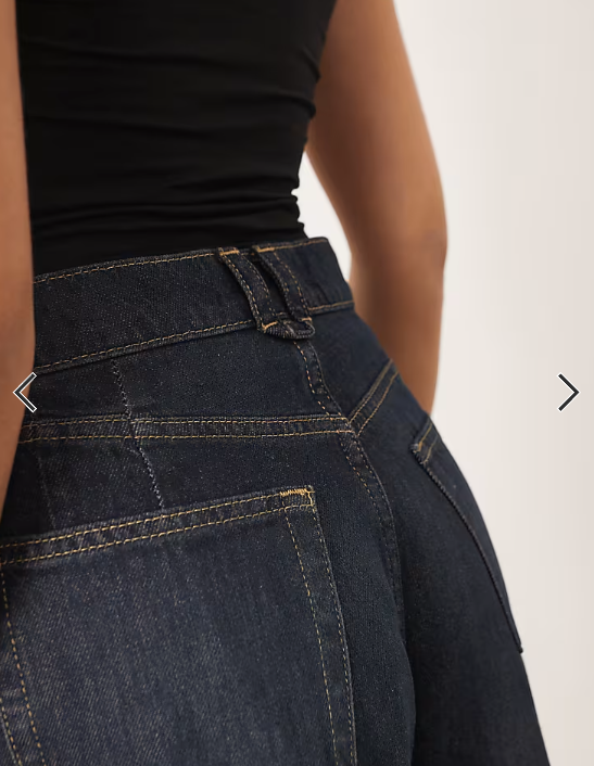 ARRANGE Parker denim high waist slouchy turn up jean in indigo