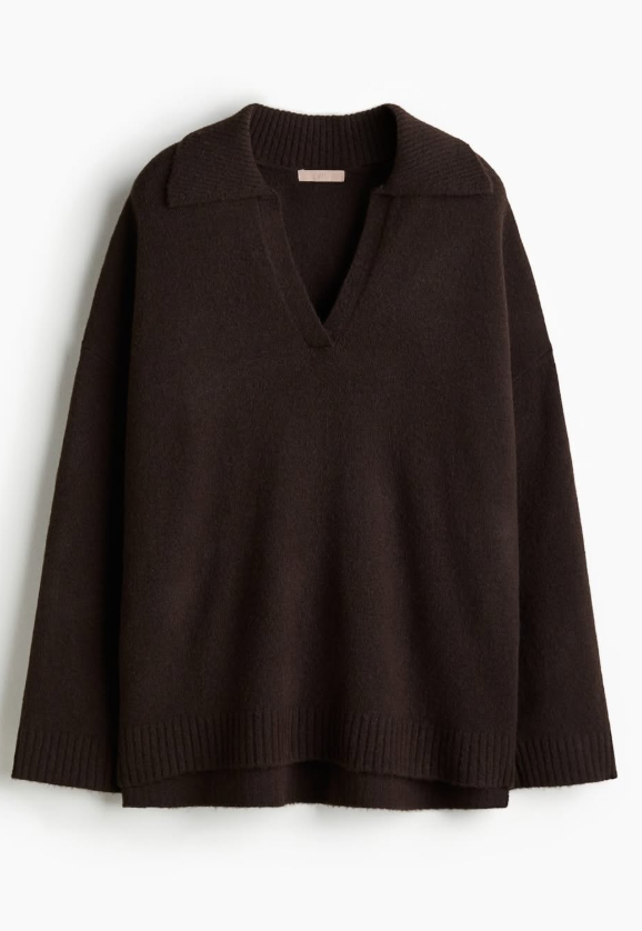 H&M-FINE-KNIT COLLARED JUMPER