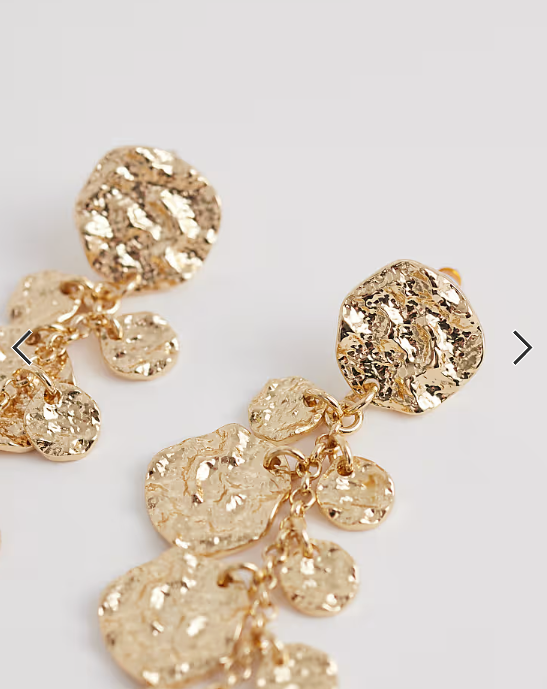 Accessorize molten coin long drop earrings in gold