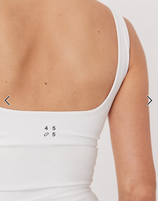 4505 active square neck vest with inner bra in white