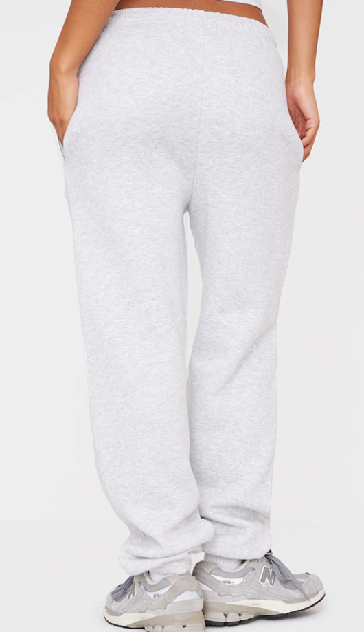 Ash Grey Sweat Cuffed High Waist Sweatpants