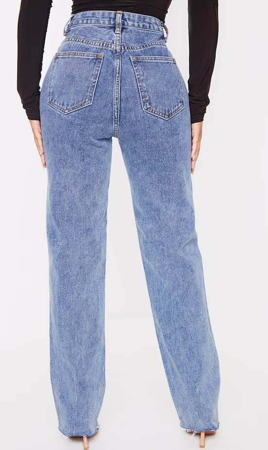 Petite Vintage Wash Long Leg Straight Jeans