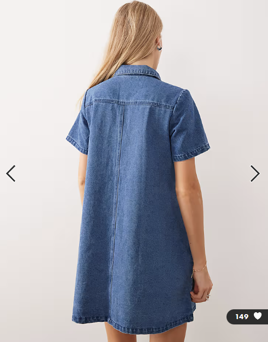 JJXX boxy denim dress in mid blue