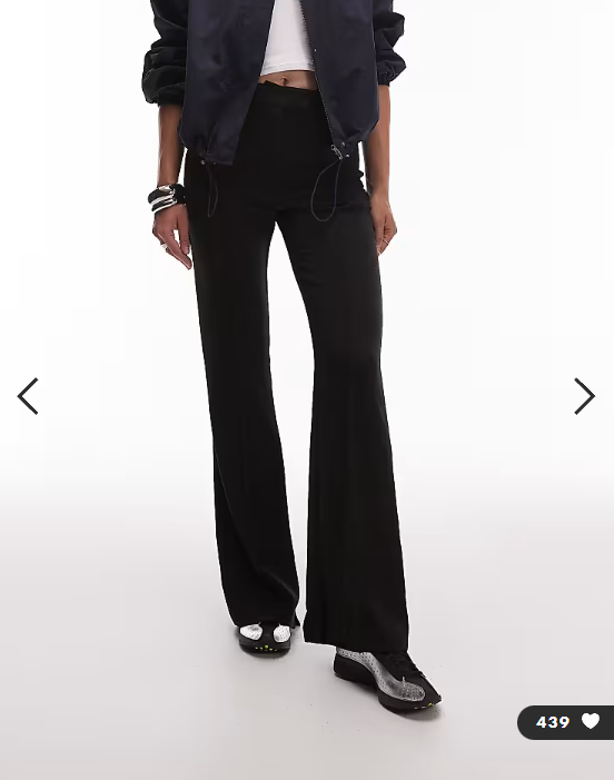 ASOS DESIGN tailored slinky skinny flare trousers in black