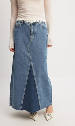 NA-KD - Panel Maxi Denim Skirt