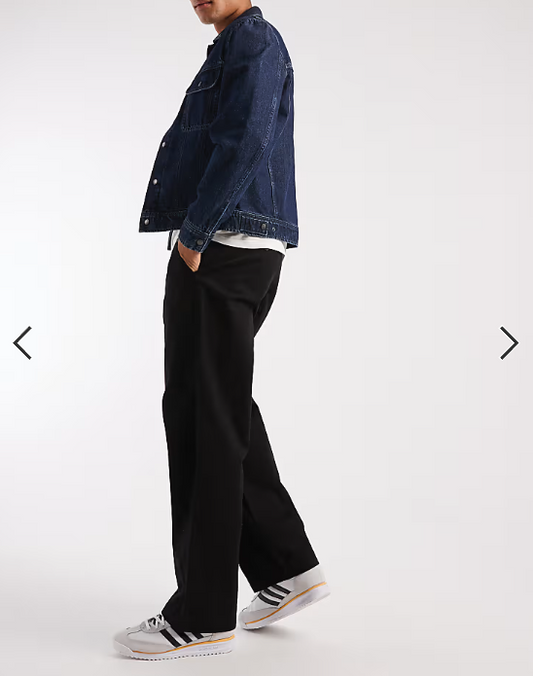 Threadbare loose fit trousers in black