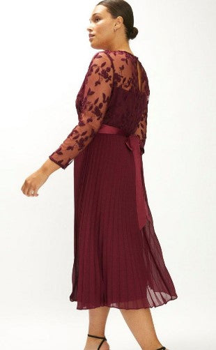 Coast Fashion Curve Embroidered Long Sleeve Midi Dress