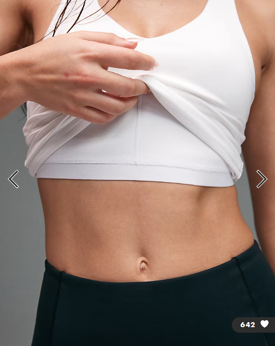 4505 active push up vest with inner bra in white