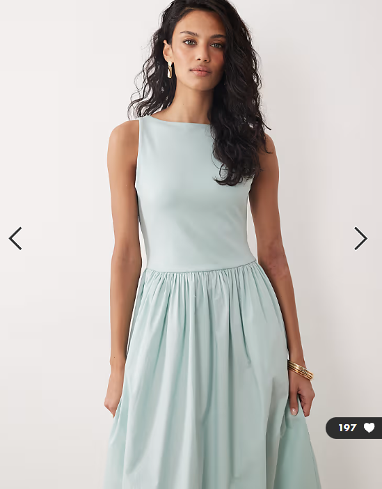 Nobody's Child Eliana boat neck ruched skirt midi dress in mint green