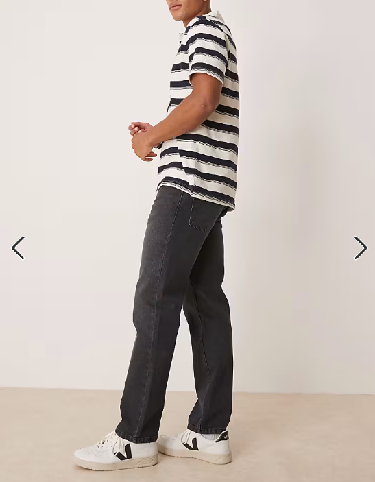 ASOS DESIGN straight leg jeans in black wash