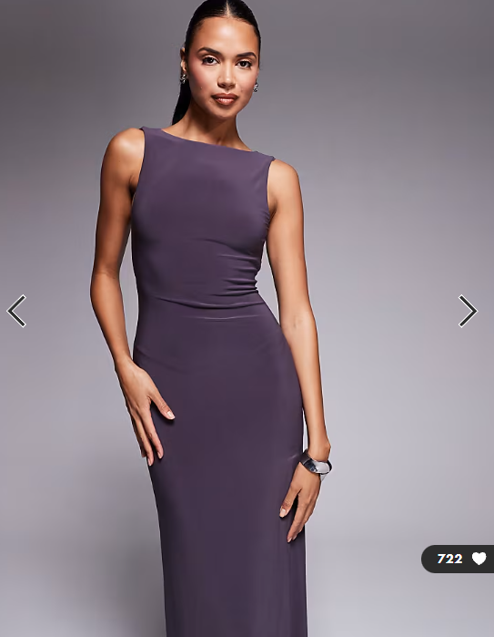 ASOS DESIGN knot back sculpting draped maxi dress in grey
