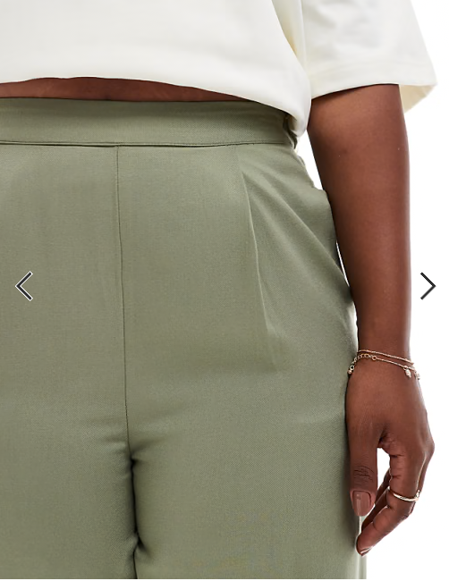 ASOS DESIGN Curve pull on trousers in olive