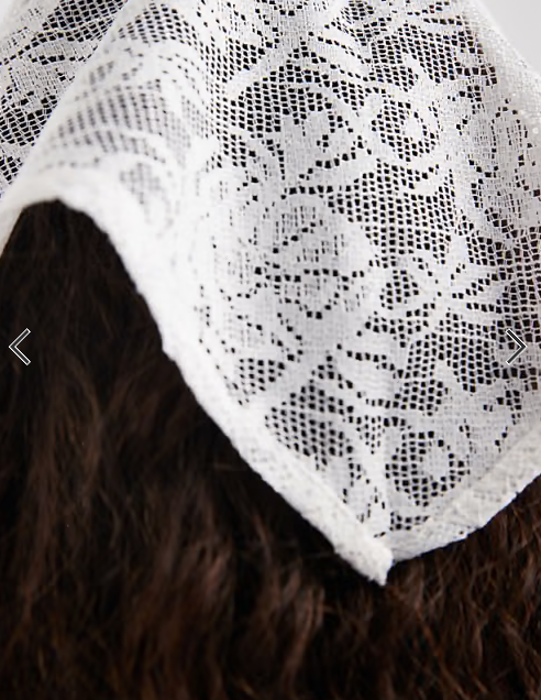 Pieces lace multi-use scarf in white