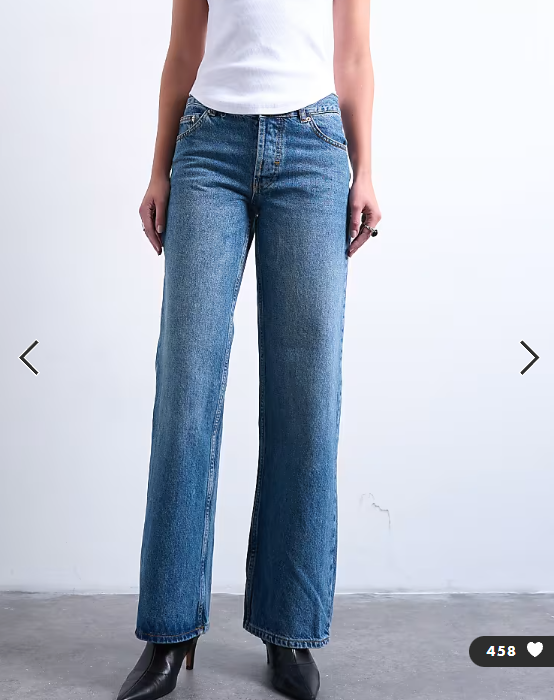 Topshop Ember low rise straight leg jean in vintage blue