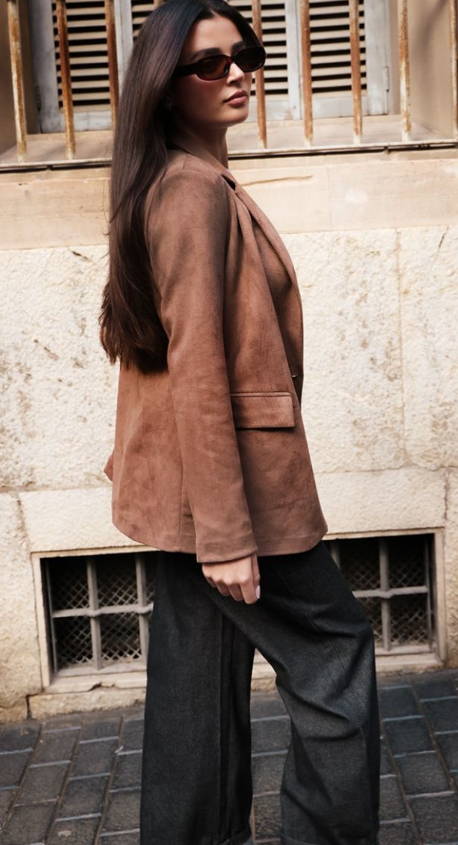 Plt - Brown Faux Suede Blazer