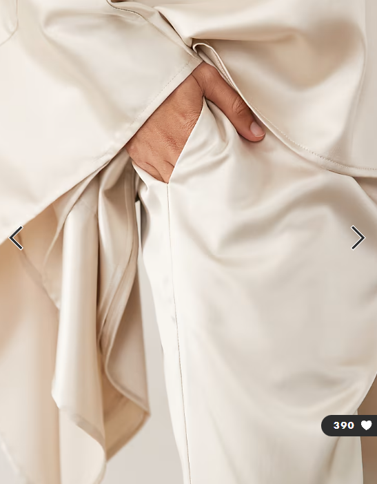 IYAL satin wide leg trouser co-ord in cream