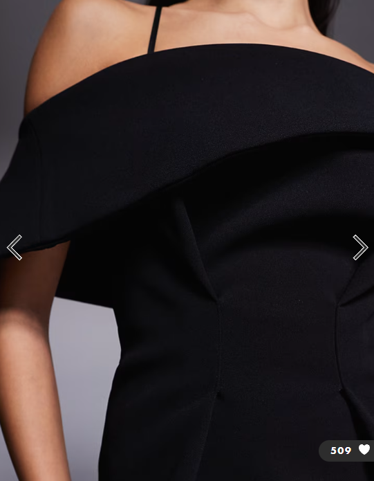 ASOS DESIGN peal back pencil midi dress in black