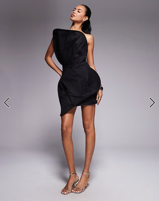ASOS DESIGN structured extreme sculpt mini dress in black