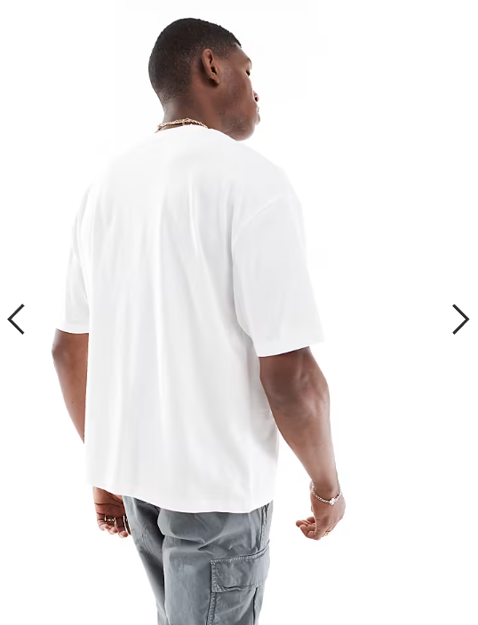 ASOS DESIGN boxy oversized t-shirt with city front applique in white