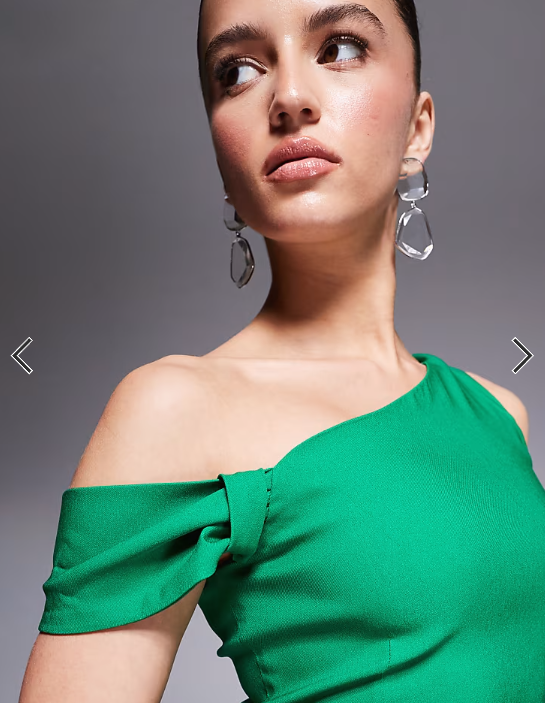 Vesper bengaline one shoulder knot detail maxi bodycon dress in emerald