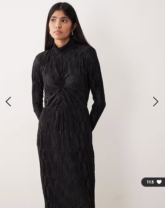 YAS high neck textured satin maxi dress in bright black