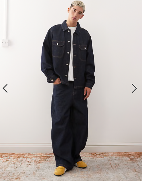 Reclaimed Vintage western denim shirt co-ord in indigo