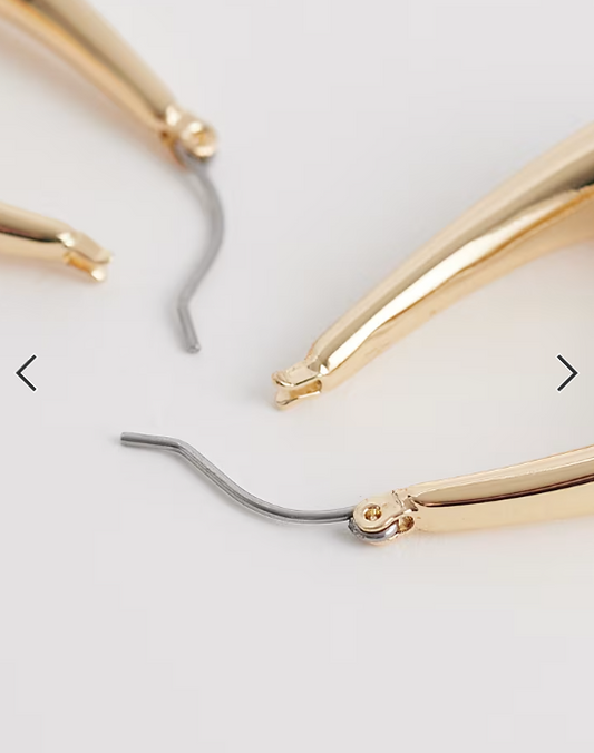 ASOS DESIGN hoops with stone detail in gold tone