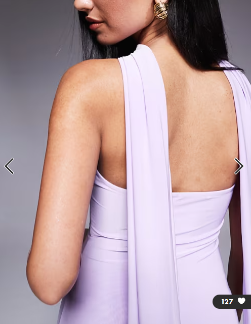 Fashionkilla double sculpted slinky scarf detail maxi dress in lilac