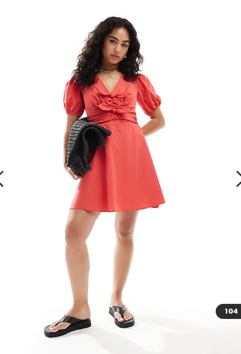 New Look double bow mini dress in red