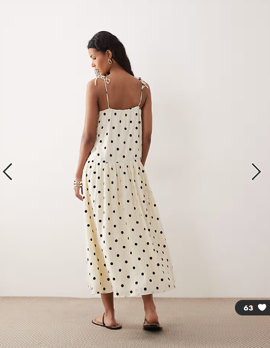 Kiss The Sky Imani dropped waist maxi dress in black polka dots