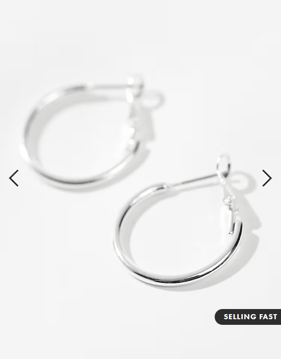 Accessorize small simple hoop in silver