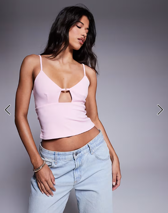 ASOS DESIGN bust cup cami top in light pink