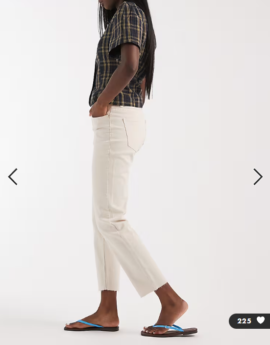 ONLY Emily high waisted straight leg jeans in ecru