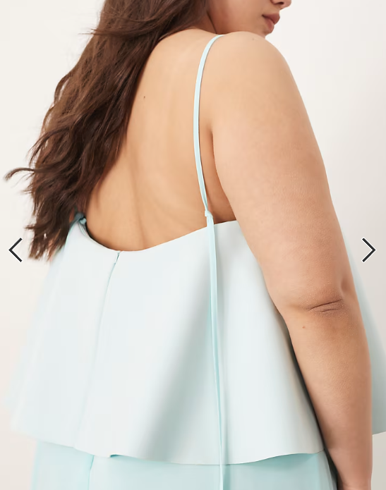 ARRANGE Curve strappy layered volume maxi dress in light blue