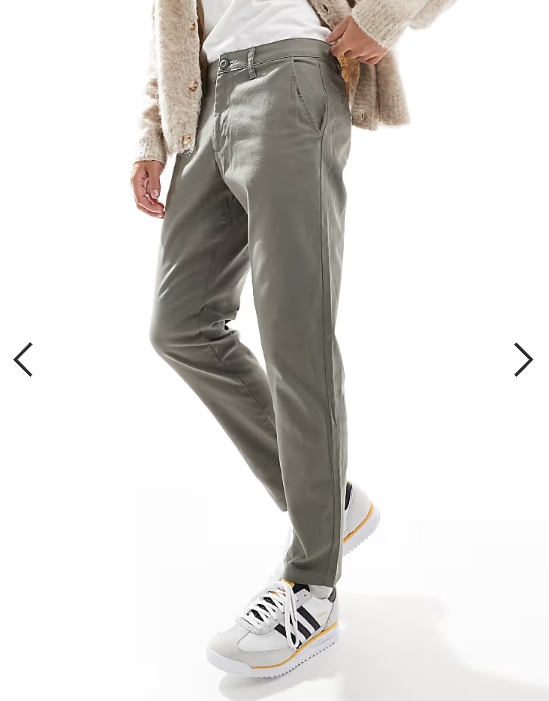 ASOS DESIGN tapered chinos in charcoal