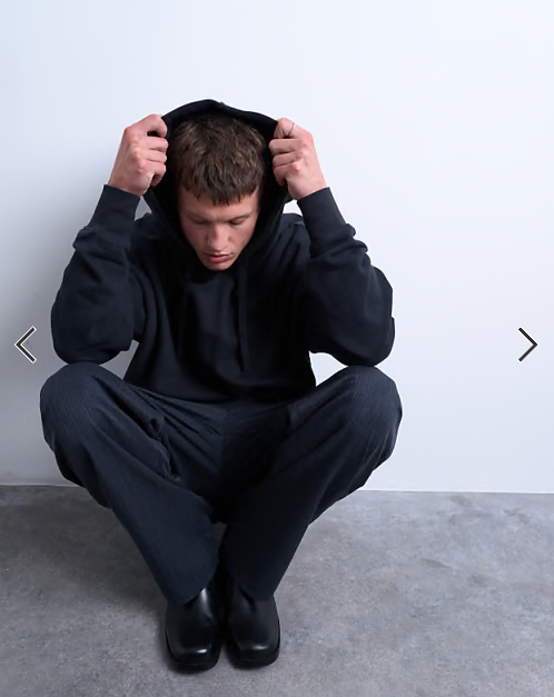 Topman heavyweight oversized fit hoodie in black