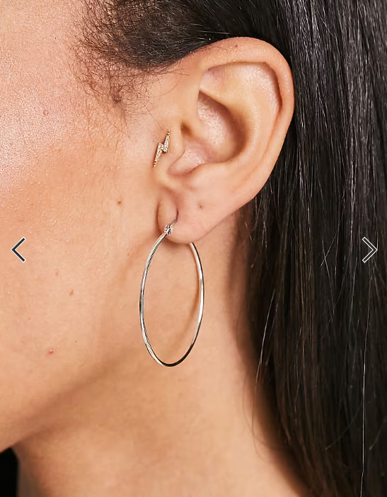 Pieces large hoops in plated sterling silver