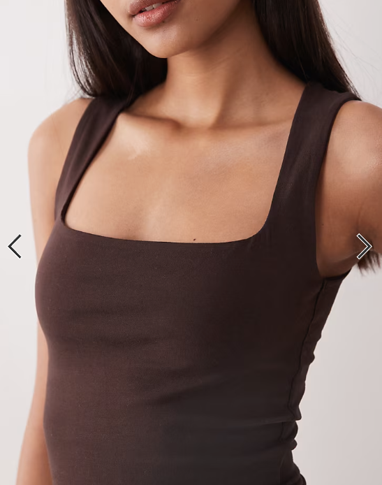 Gina Tricot square neck tank top in brown
