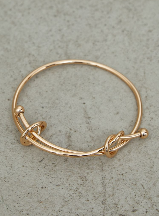 Gold Double Knot Bangle